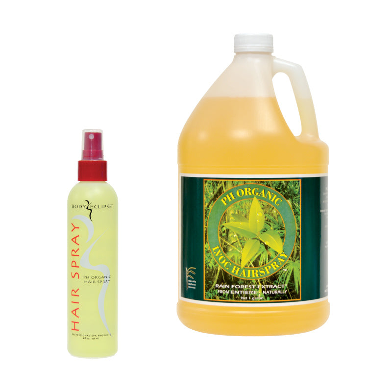 PH Organic Hair Spray, LVOC, 8 oz bottle and gallon bottle