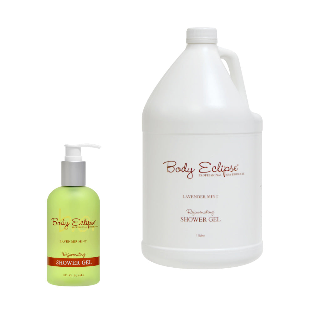 Body Eclipse Spa Shower Gel, Lavender Mint, 8 oz bottle and gallon bottle