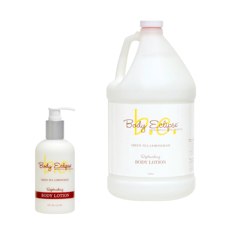 Body Eclipse Spa Lotion, Green Tea Lemongrass, 8 oz bottle and gallon bottle