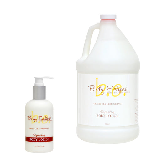 Body Eclipse Spa Lotion, Green Tea Lemongrass, 8 oz bottle and gallon bottle
