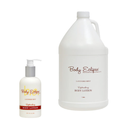 Body Eclipse Spa Lotion, Lavender Mint, 8 oz bottle and gallon bottle